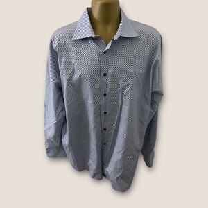 XMI Signature Engineered Fit Printed Long Sleeve Dress Shirt Blue Combo XL